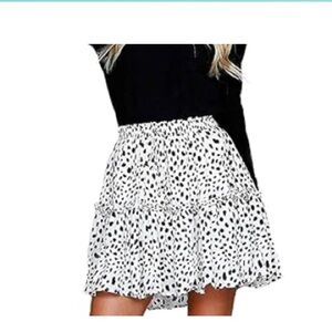 Stylish Black and White Polka Dot Skirt